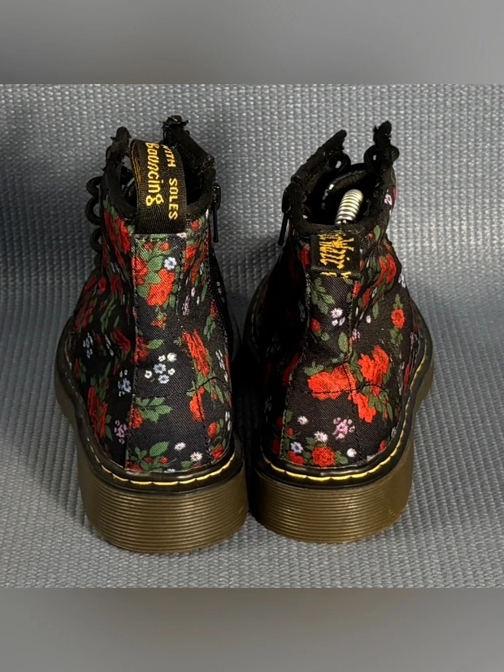 Dr. Martens Delaney Floral Combat Boots Kid’s Size 3